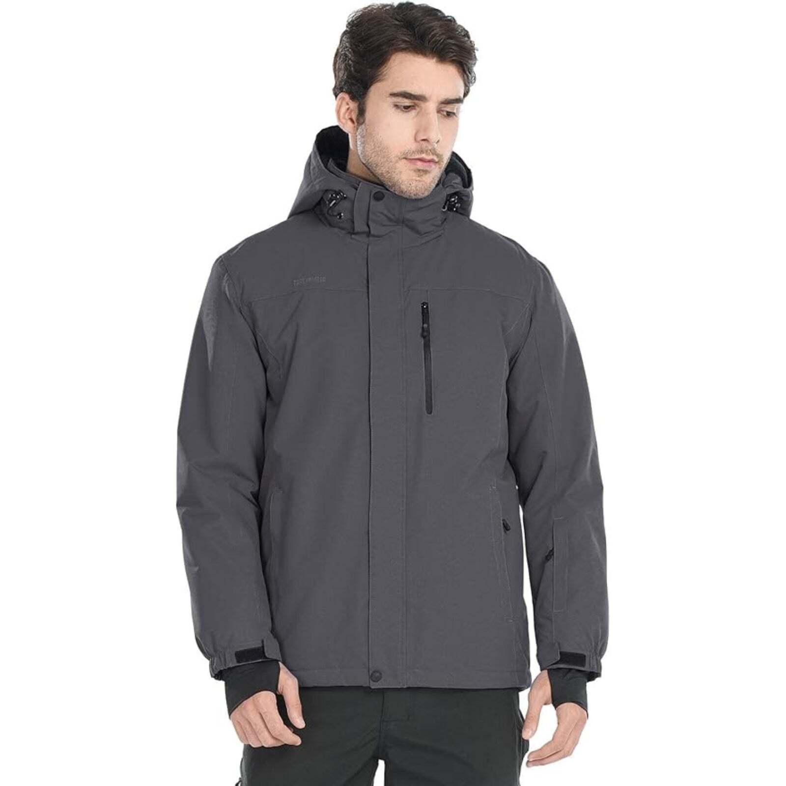 WHALE Men's Waterproof Warm Fleece Lined Ski Jacket