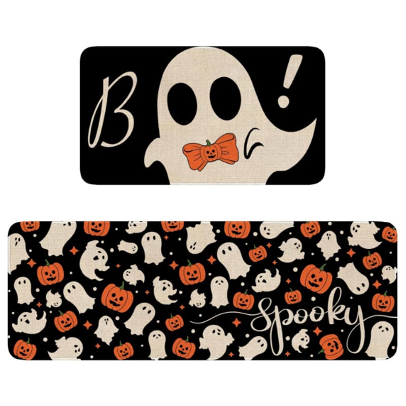 🏆#1 Bestselling-🎃Spooky Kitchen Rugs Sets of 2  9c0d