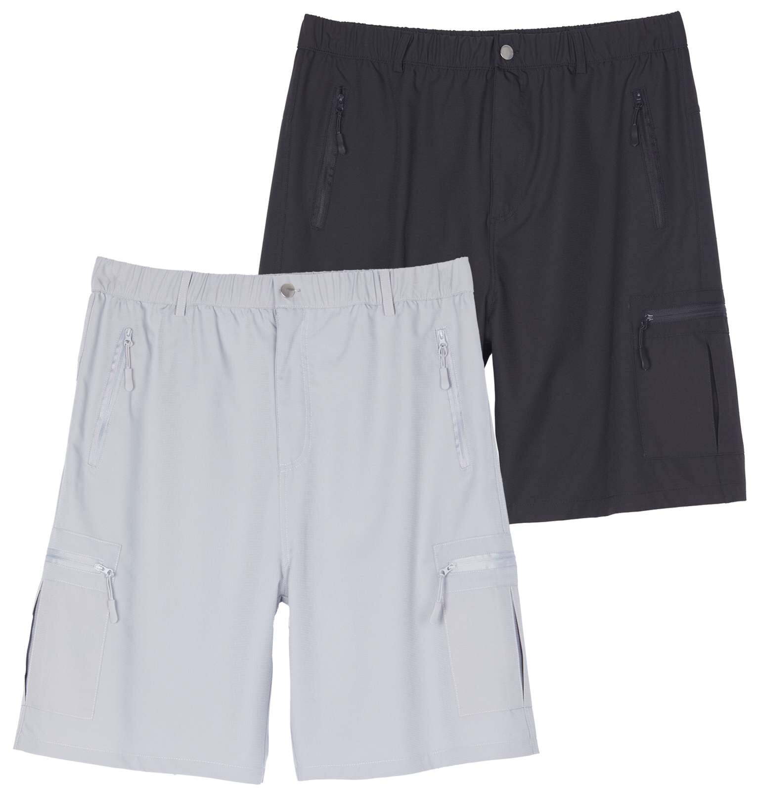 2 & 3 Pack: Men's Hiking Cargo Shorts Fishing Outdoor Tactical Travel Camping Casual Golf 5 Zipper Pockets