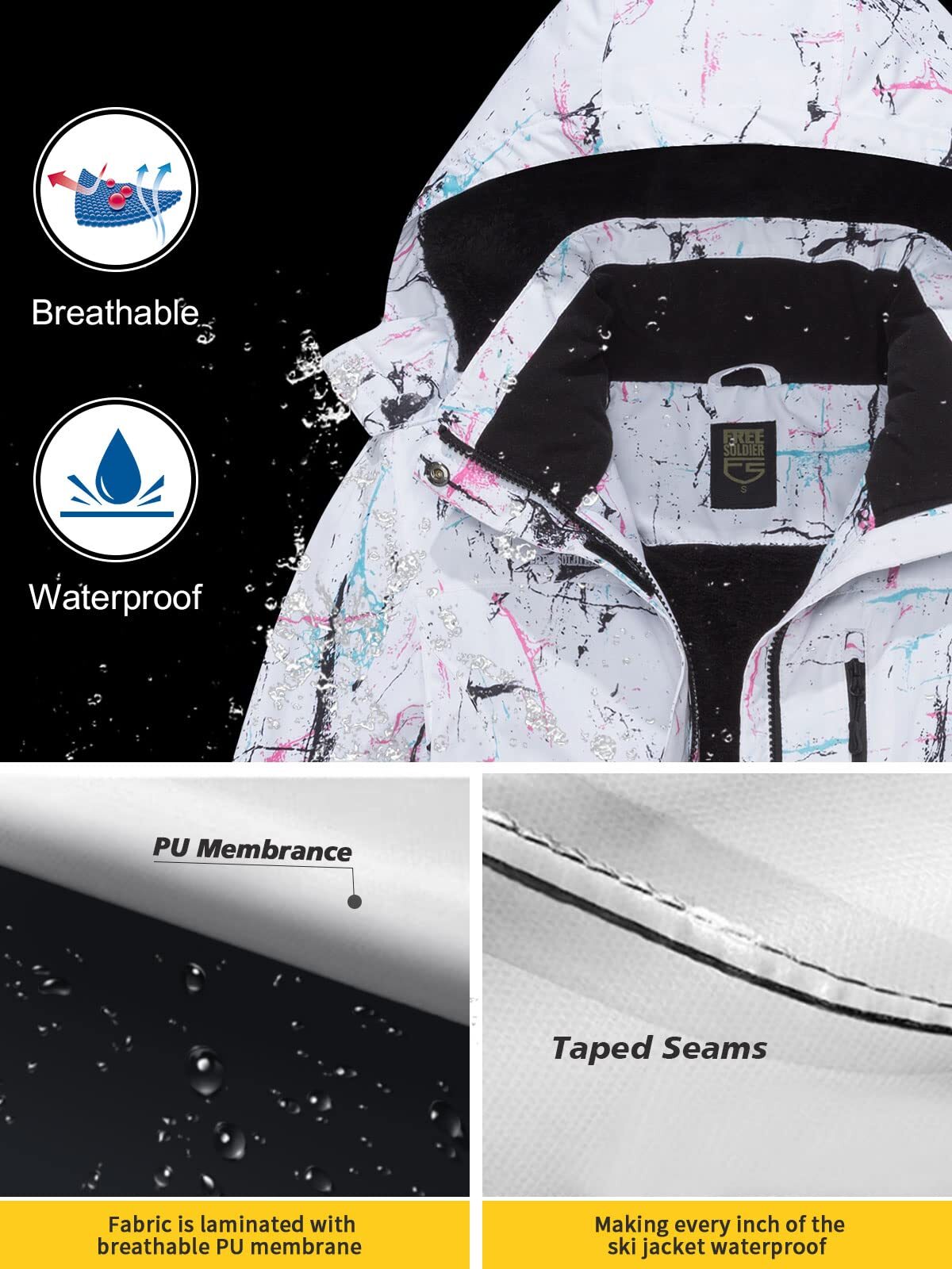 ETHEREAL Women's Waterproof Ski Snow Jacket