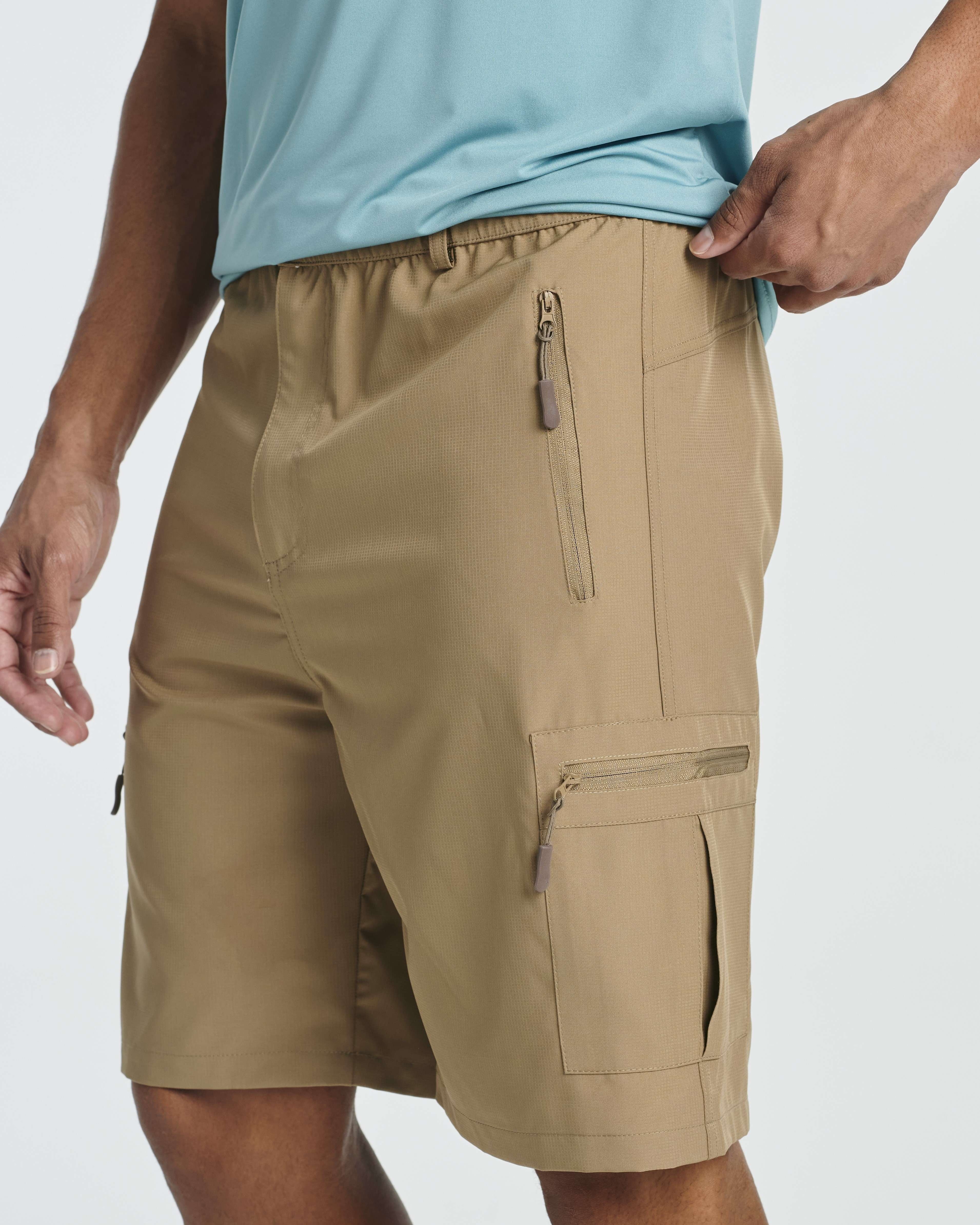 2 & 3 Pack: Men's Hiking Cargo Shorts Fishing Outdoor Tactical Travel Camping Casual Golf 5 Zipper Pockets
