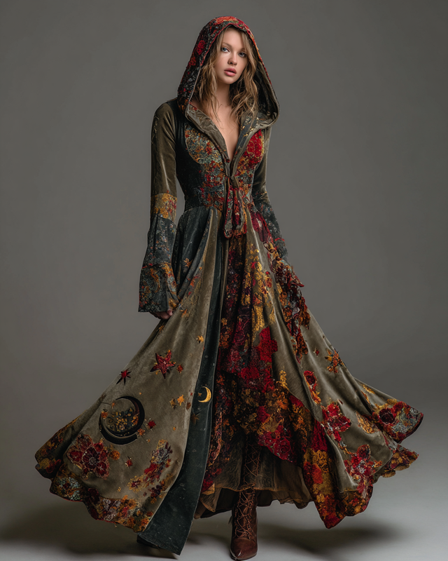 Women's Velvet Slim-Fit Long Dress  f404