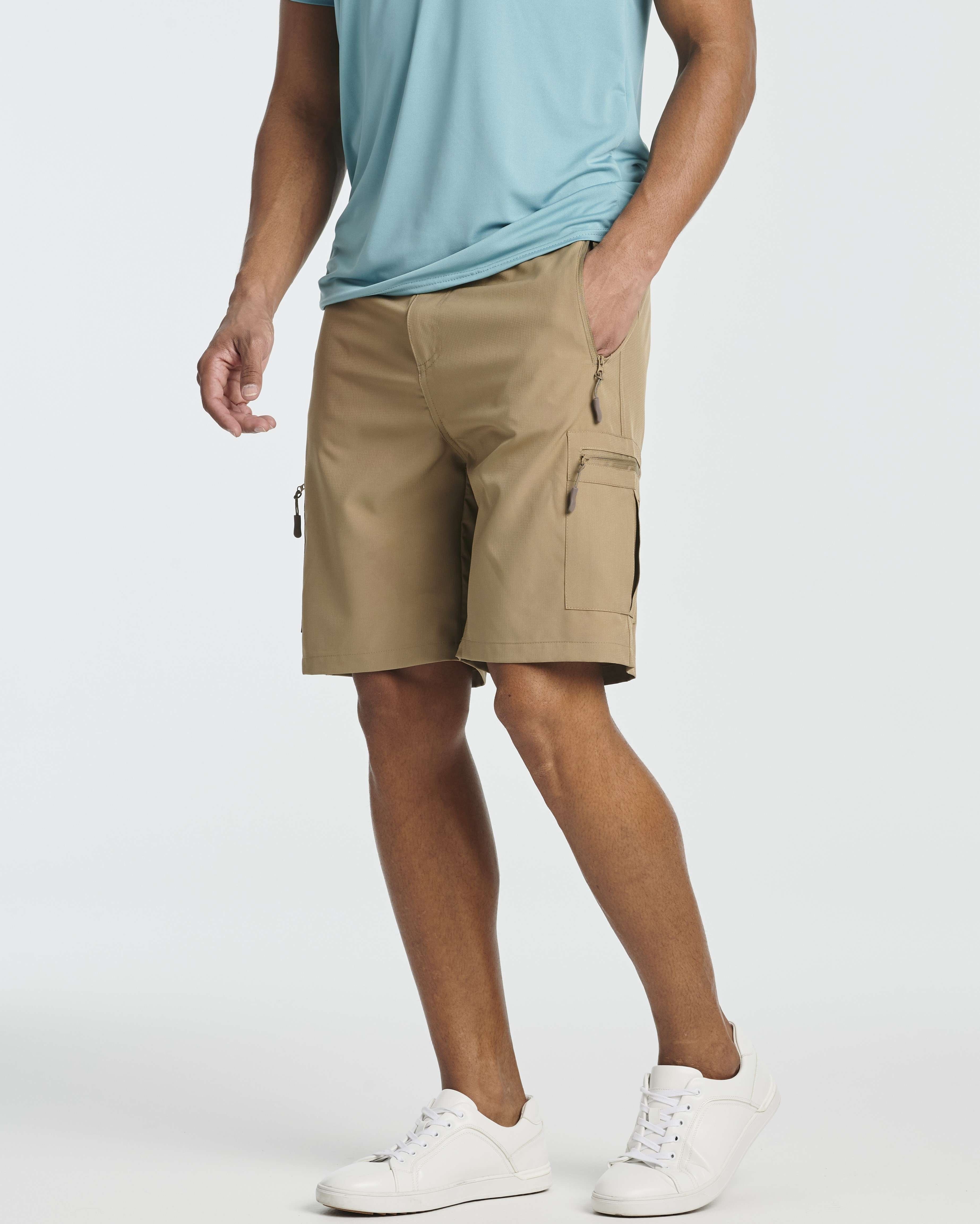 2 & 3 Pack: Men's Hiking Cargo Shorts Fishing Outdoor Tactical Travel Camping Casual Golf 5 Zipper Pockets
