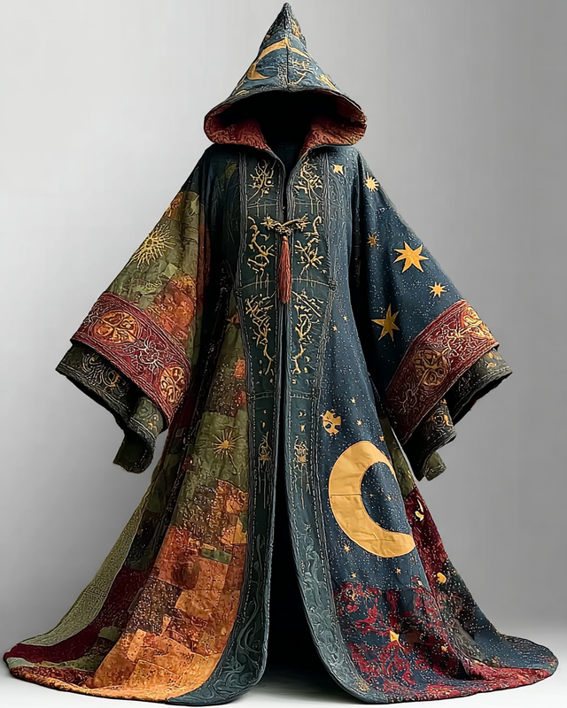 Star and Moon Wizard Cloak Coat 0b25