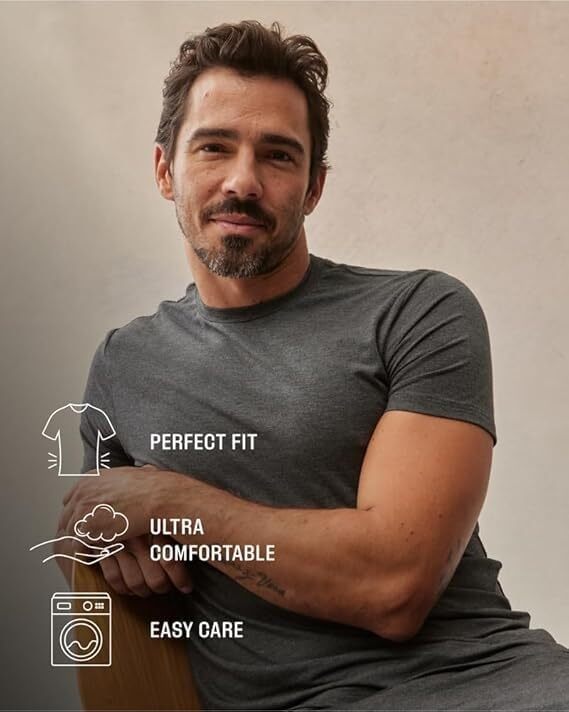 3 Pack Men‘s T-Shirts - Short Sleeve Crew Neck Plain Novelty T Shirt for Men
