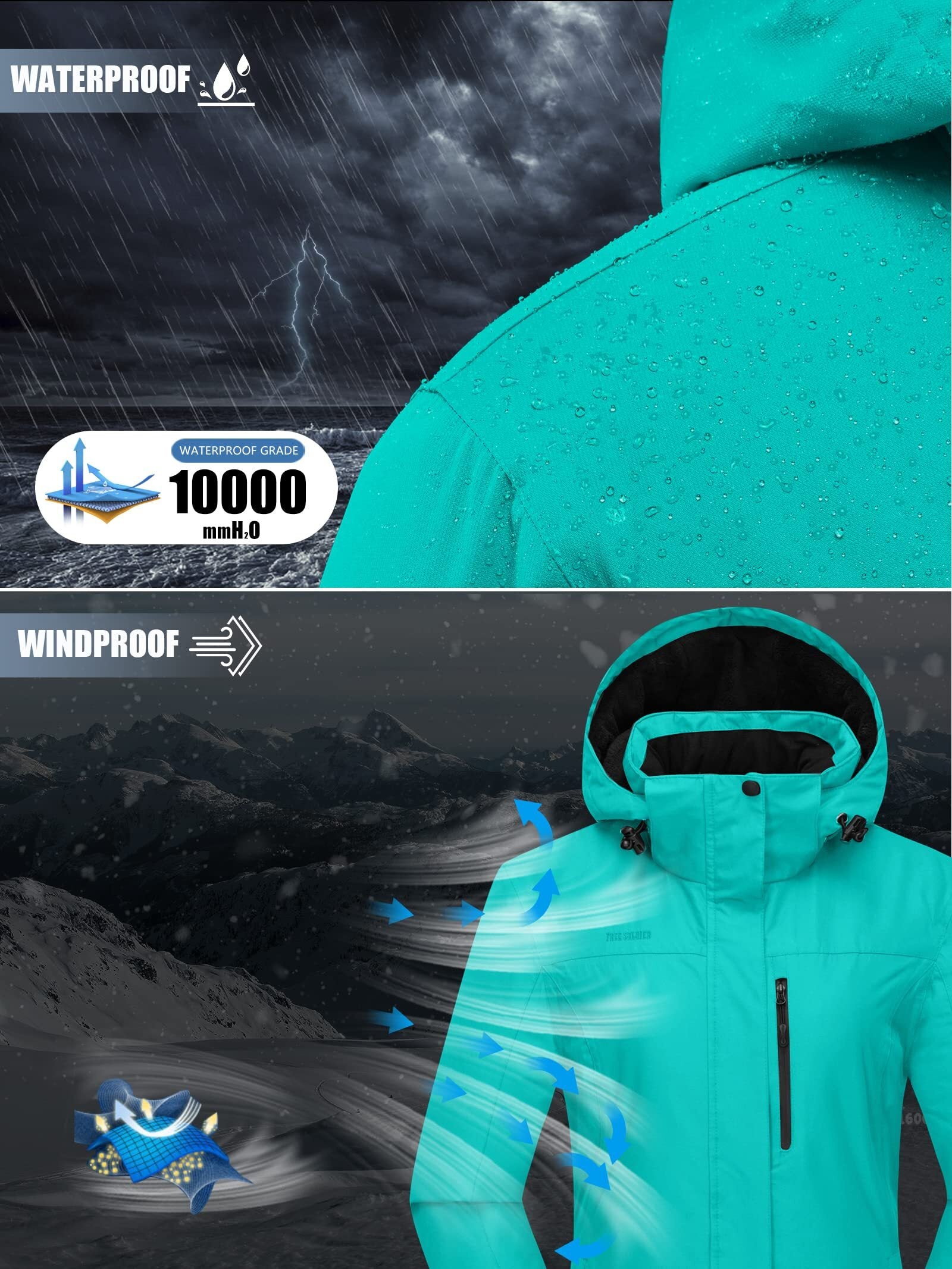 ETHEREAL Women's Waterproof Ski Snow Jacket