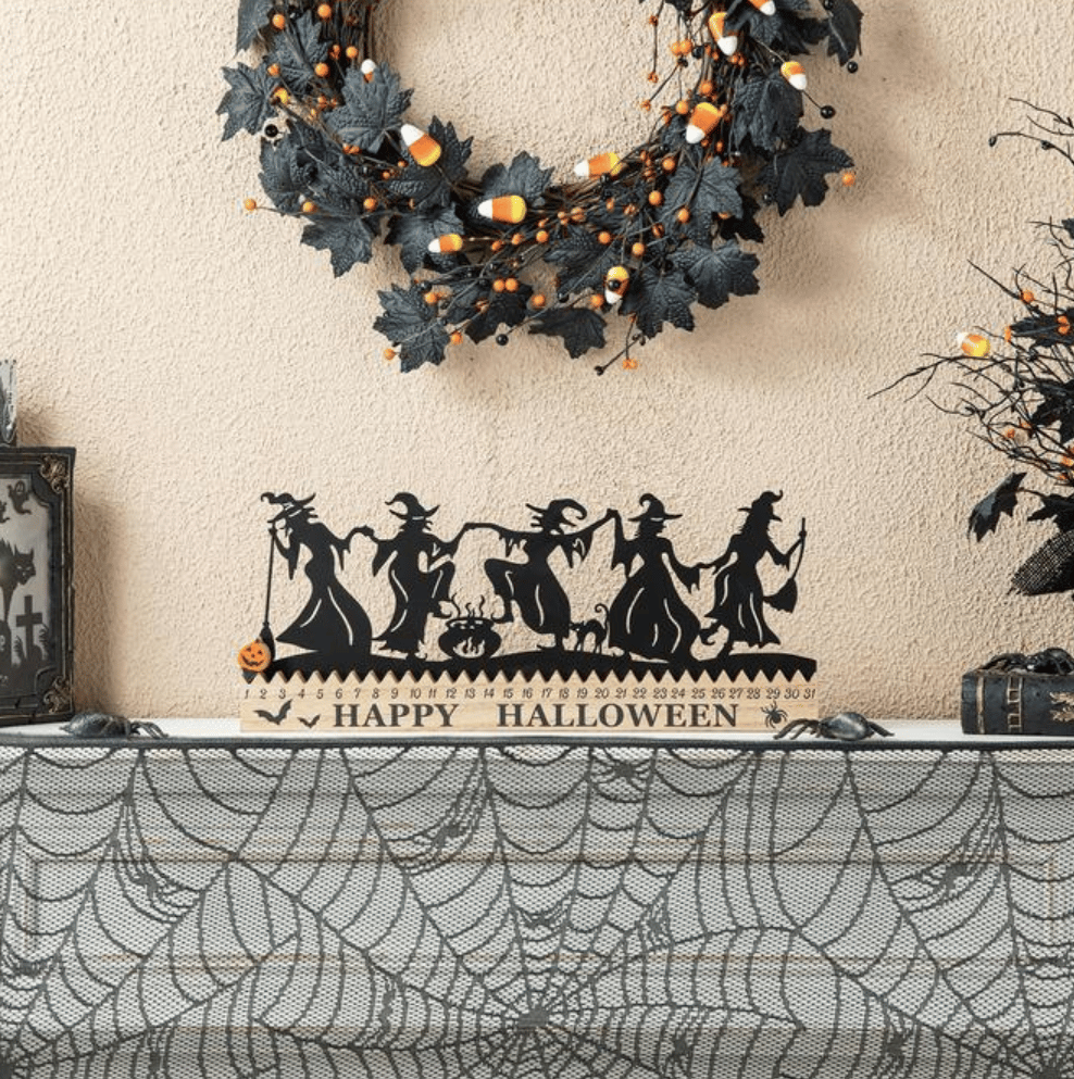✨🧙 Halloween Dancing Witch Countdown Table Sign🔮  82a3